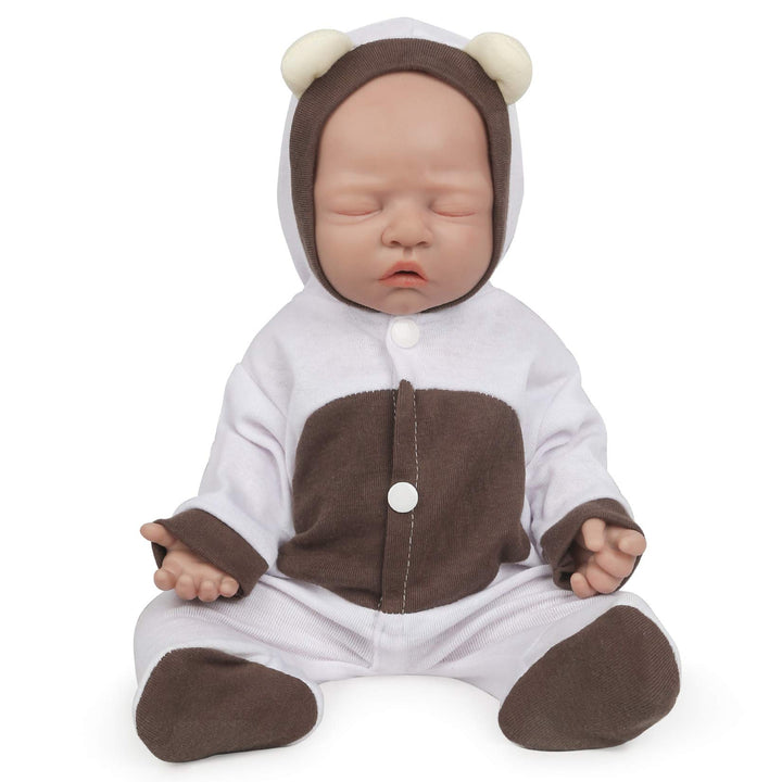 Vollence 31cm Reborn Baby Puppe Silikon, Schlafende Silikonpuppe, Realistische Babypuppe, 31cm Mädch