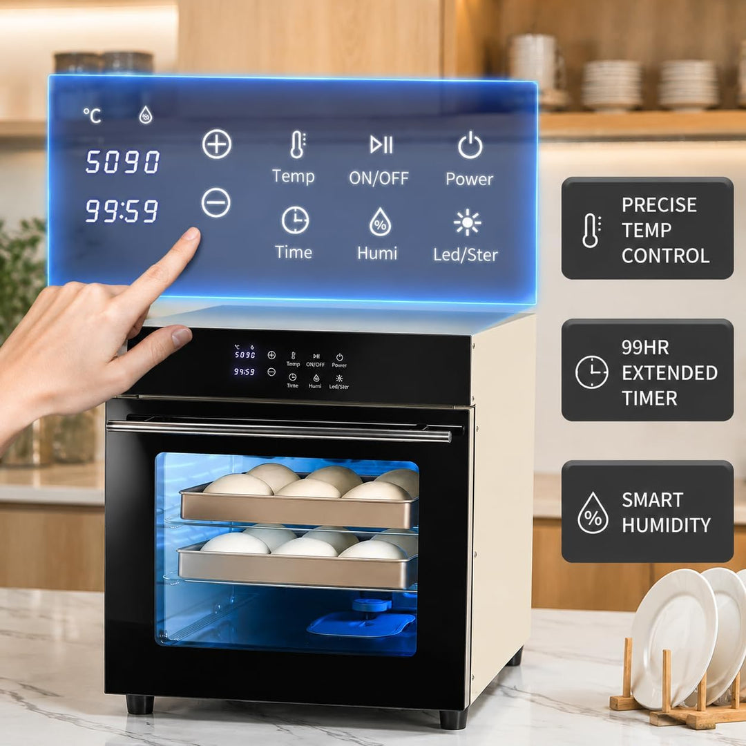 Brot Gärbox Sauerteig, Brot Gärschrank mit Heizung, 38L Elektrischer Gärbox mit Präziser Temperatur,