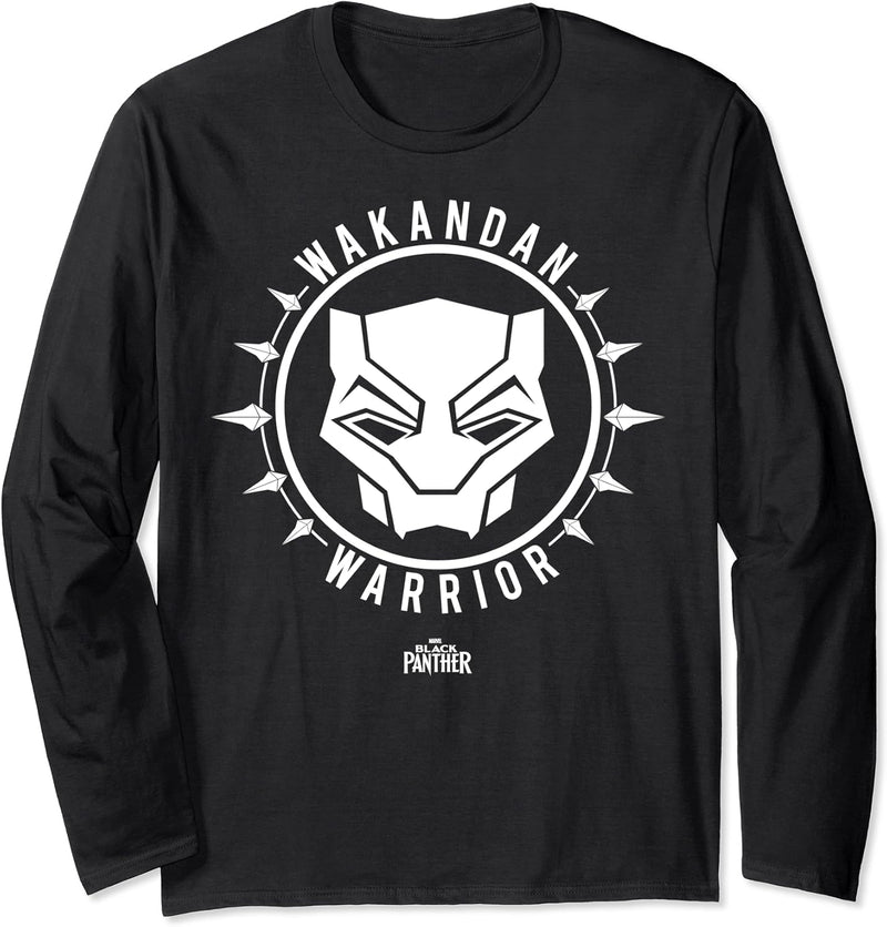 Marvel Black Panther Wakandan Warrior Simple Logo Langarmshirt