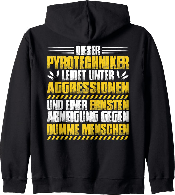Pyrotechnik Aggressionen Feuerwerk Pyrotechniker Kapuzenjacke