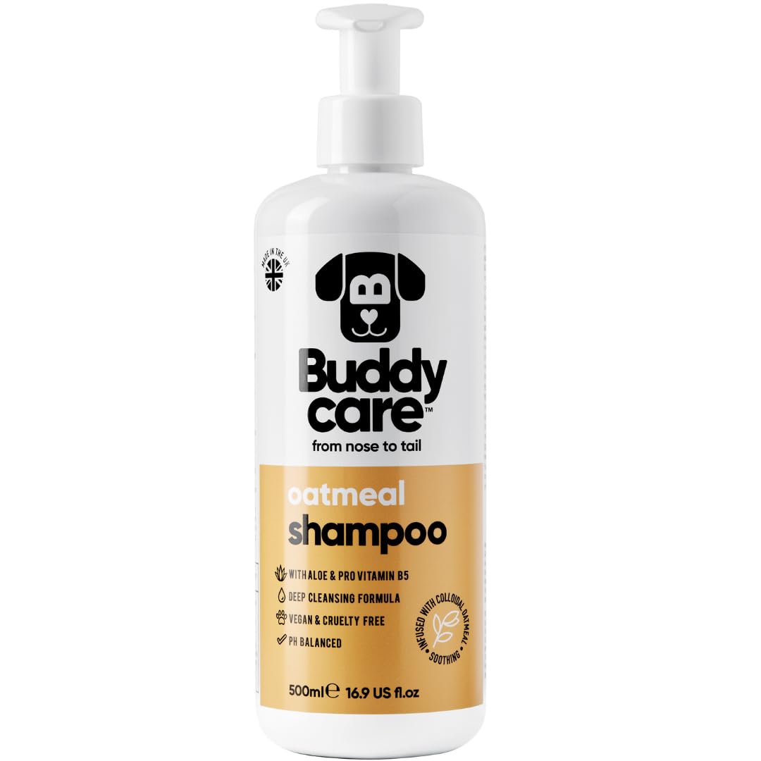 Haferflocken-Hundeshampoo von Buddycare - Shampoo für Hunde mit gereizter Haut - Beruhigend und Feuc