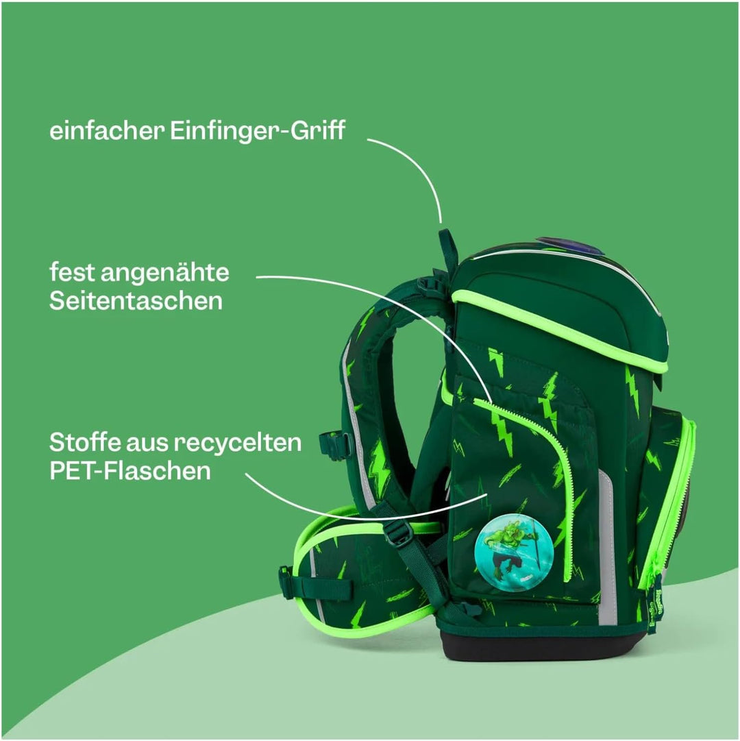 ergobag cubo Set ergonomischer Schulranzen Klassisch 5-teilig 1. Klasse Grundschule Bärlaxy - Lila E