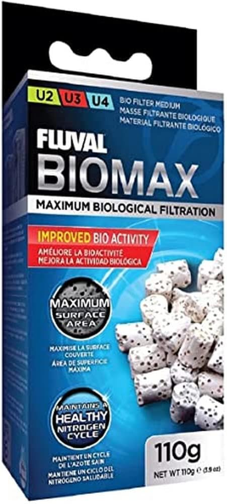 Fluval U2 Innenfilter, für Aquarien von 45 bis 110l + Biomax, Bio-Ringe mit einem komplexen Porensys