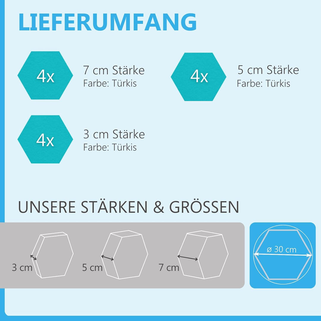 platino24 Schallabsorber COLORE aus Basotec G+ I Akustikpaneele mit Akustikfilz I 3D Wand-Paneele mi