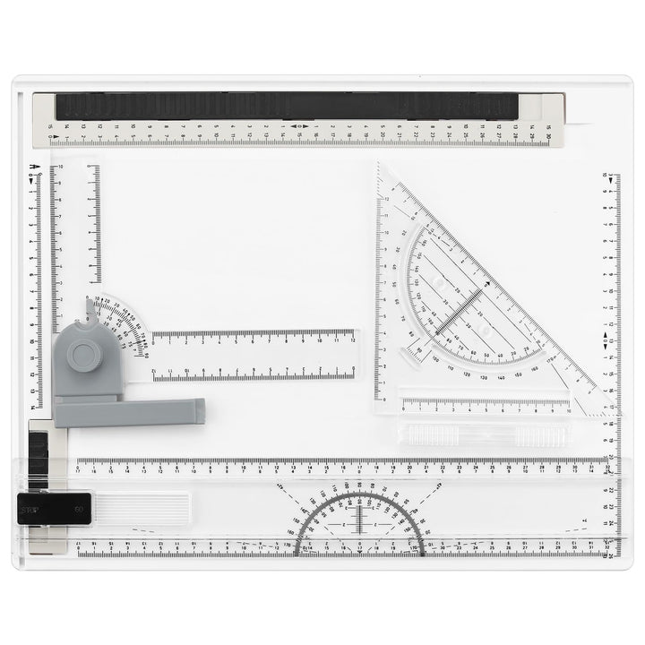 COLFULINE Zeichenplatte A4 Set, 37x30cm Zeichenbrett DIN A4 Zeichenplatten mit T-Quadrat, L-Rotation