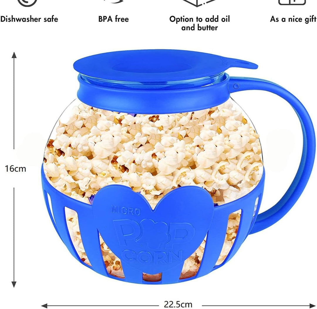 Popcorn Maker, Mikrowellen Popcorn Maker,Borosilikatglas Popcorn Mikrowelle, Spülmaschinenfest, für