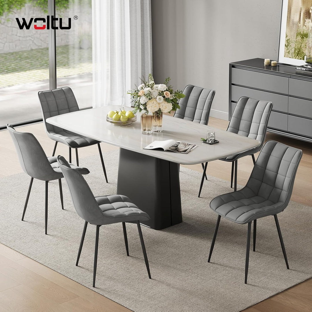 WOLTU® Esszimmerstühle BH142hgr-2 2er Set Küchenstuhl Polsterstuhl Wohnzimmerstuhl Sessel mit Rücken