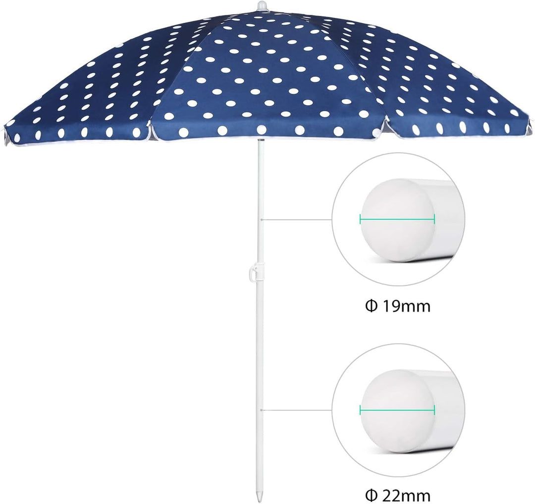 Sekey 160 cm Sonnenschirm Strand mit Schutzhülle für Balkon Garten & Terrasse Neigungswinkel und Höh