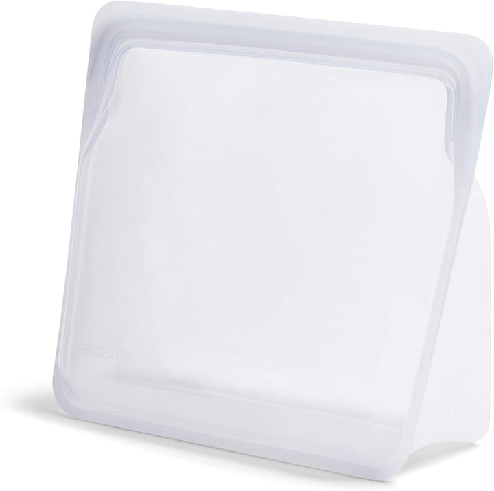 stasher Silikonbeutel für Lebensmittel, Stand Up Bag Mega (transparent) | wiederverwendbare Gefrierb