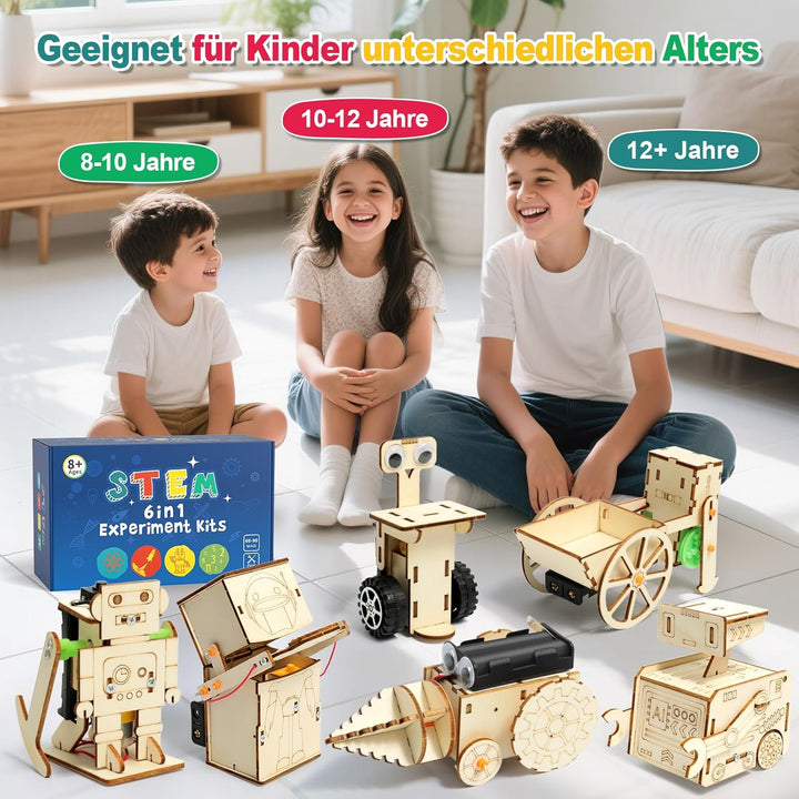 Experimente für Kinder ab 8 9 10 11 12 13 14, Roboter Elektronik Baukasten, Experimentierkasten, Ele