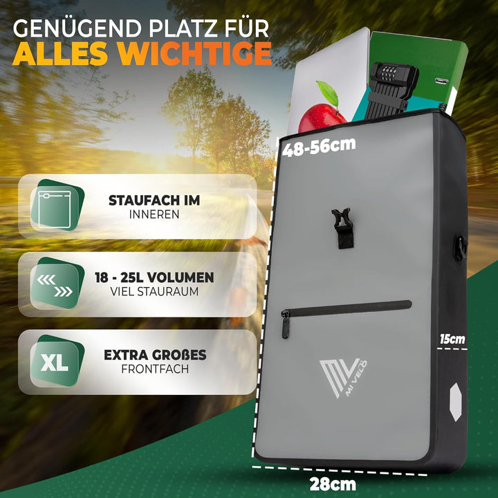 MIVELO 2in1 Fahrradtasche für Gepäckträger Gepäckträgertasche 100% wasserdicht Fahrrad Tasche für Ge