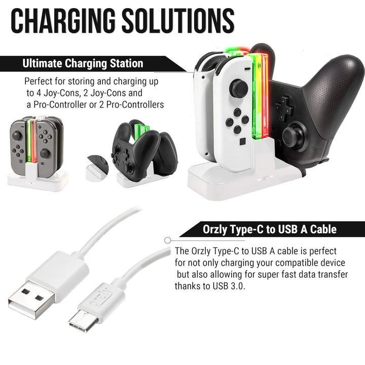 Orzly Accessories Kit Bundle Compatible with Nintendo Switch OLED Console (NOT 2017 Edition Compatib