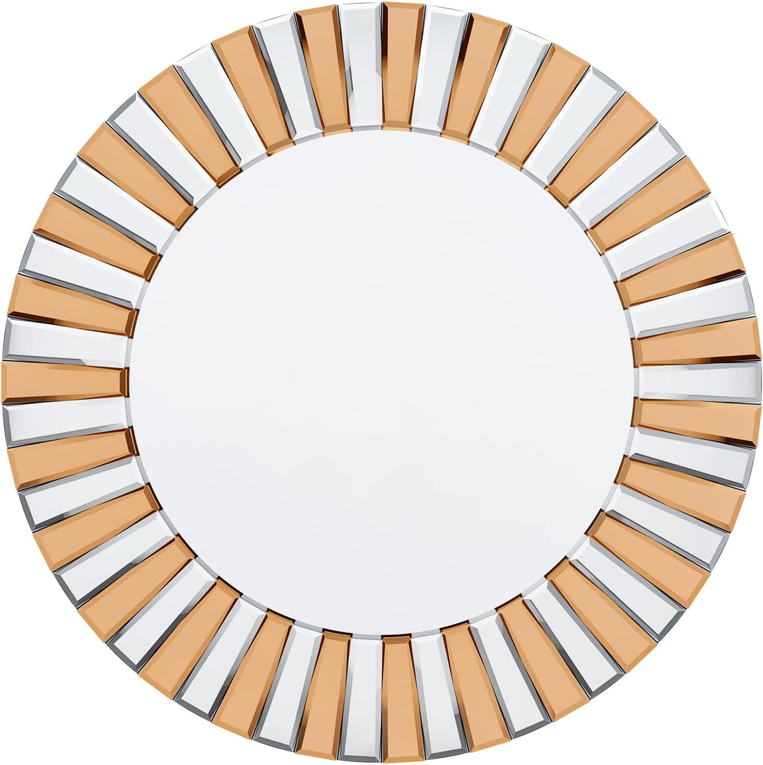 Artloge Dekorative Runder Wandspiegel 60×60cm, Gold Spiegel mit Metall Haken, Hochwertiger Badspiege