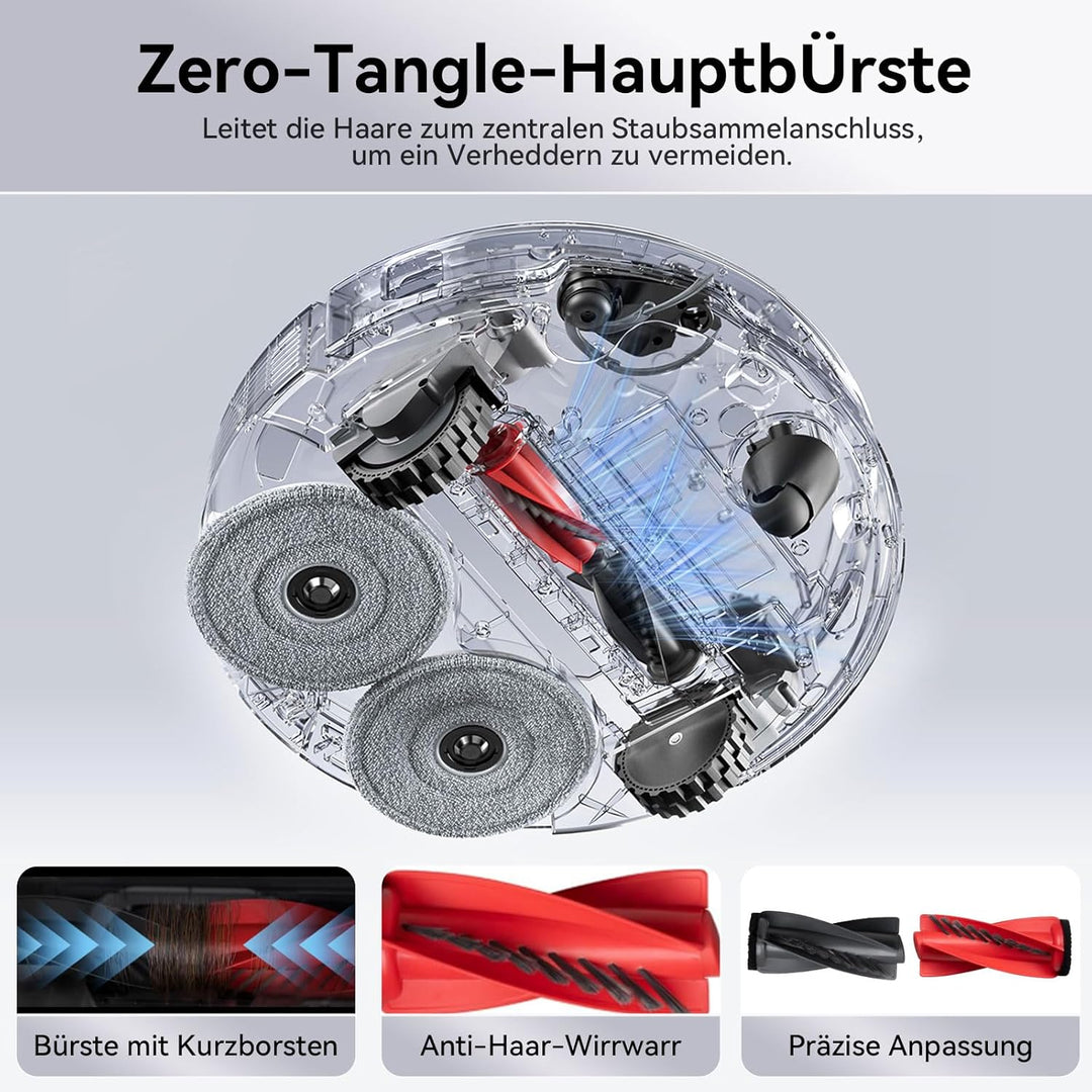 Zubehör Set für Roborock Saros 10R, Qrevo CurvX – 1 Hauptbürste, 4 Seitenbürsten, 4 Filter, 4 Waschb
