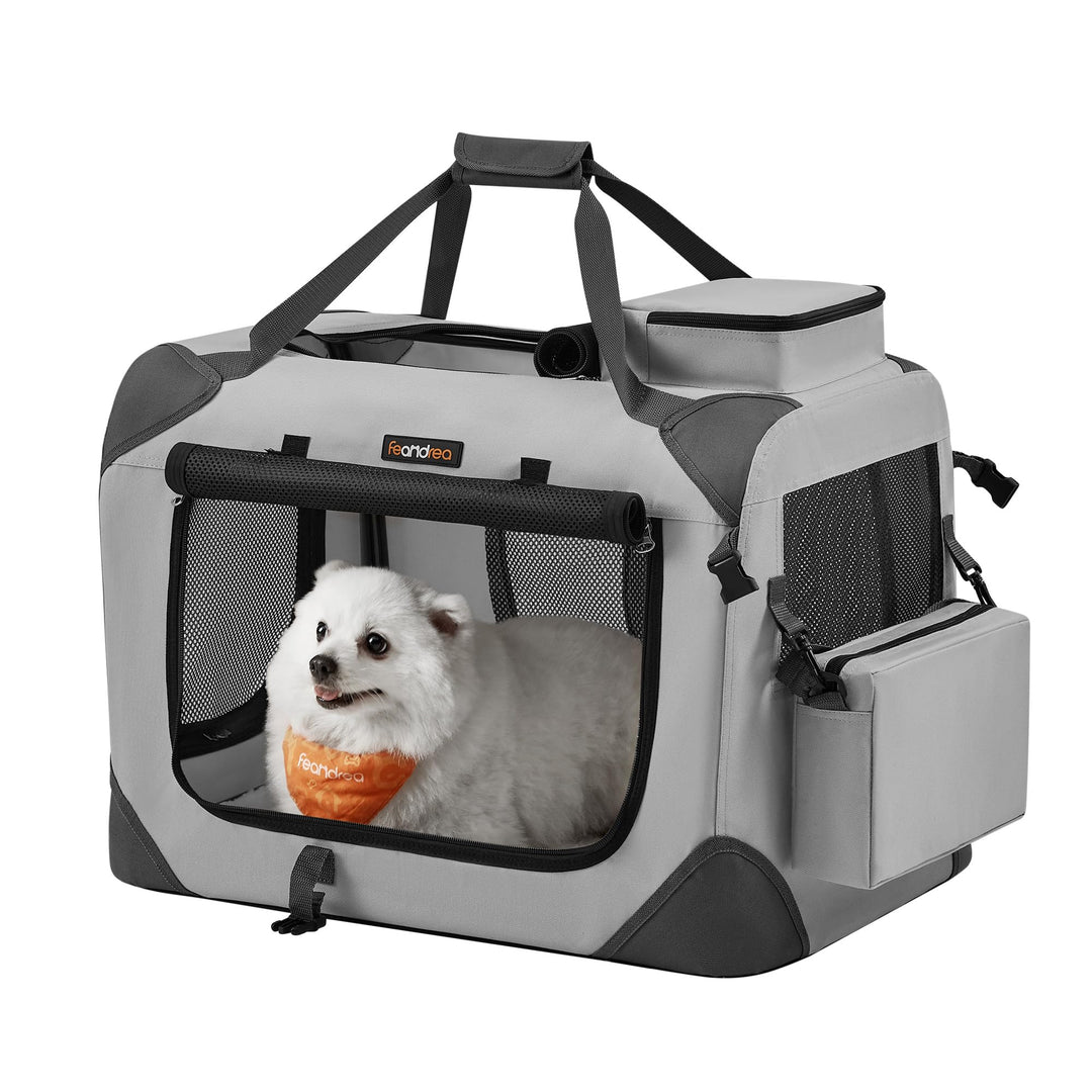 Feandrea Hundebox faltbar, Transportbox Hund, M, Hundetasche, Oxford-Gewebe, Netzstoff, atmungsaktiv