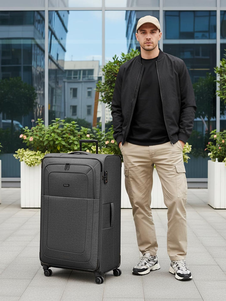 REDOLZ sehr grosser XL 4-Rollen Koffer 52 x 30 x 90 cm [Sondergrösse] Check-in Trolley mit TSA-Schlo