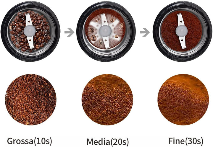 DR MILLS DM-7438 Elektrische Gewürz- und Kaffeemühle, Messer, Tasse bestehen aus SUS304 rostfreiem S