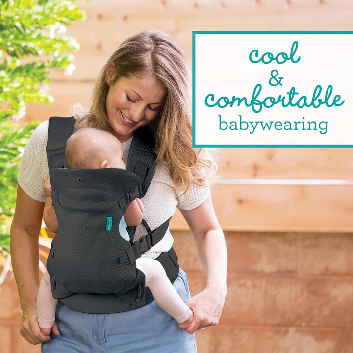 Infantino Flip 4-in-1 Light &amp; Airy Babytrage – Atmungsaktiv, Lordosenstütze, Verstellbarer Hüftgurt,