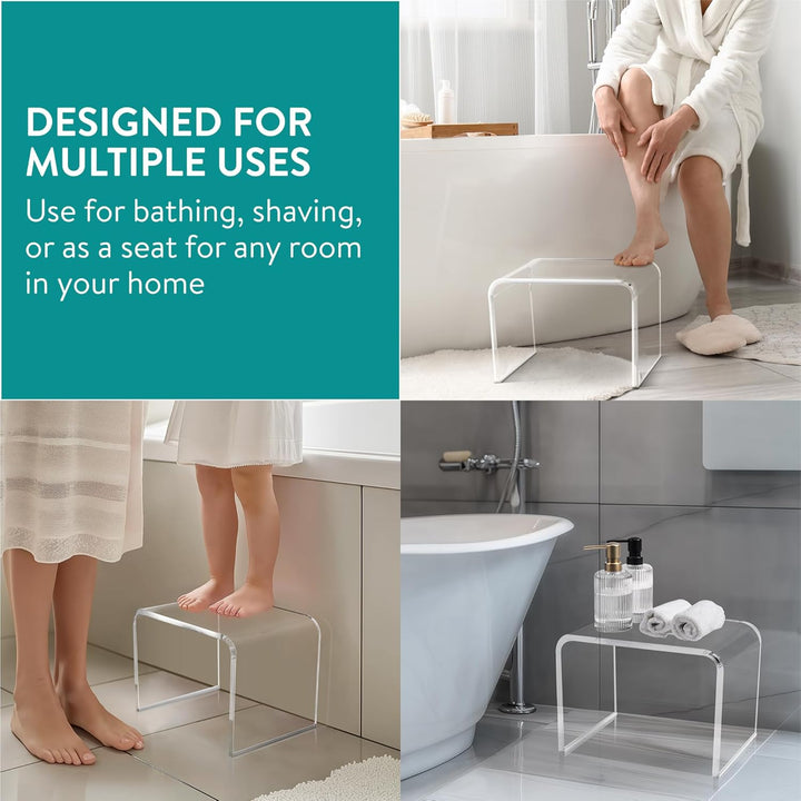 Navaris Acryl Duschhocker modern - Badhocker für die Dusche - Ideal als Duschstuhl Badhocker Badezim
