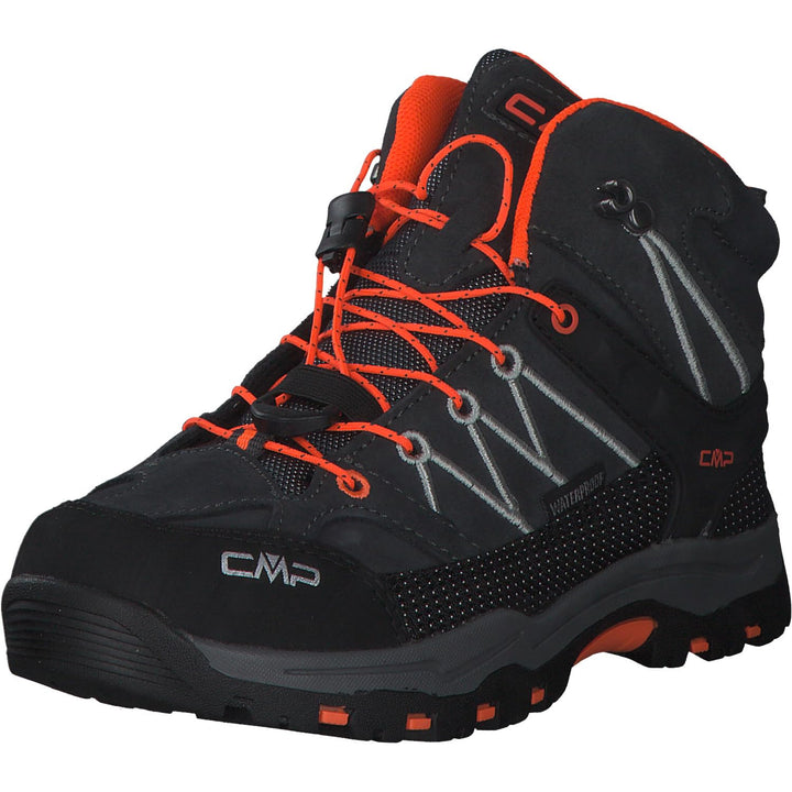 CMP Unisex Kinder Kids Rigel Mid Trekking Shoes Wp Wanderschuhe 37 EU Antracite Flash Orange, 37 EU