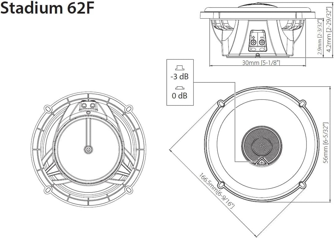 JBL Stadium 62F 2-Wege Auto Lautsprecher Set von Harman Kardon - 255 Watt Autolautsprecher Boxen 165