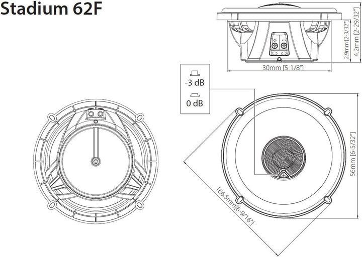 JBL Stadium 62F 2-Wege Auto Lautsprecher Set von Harman Kardon - 255 Watt Autolautsprecher Boxen 165