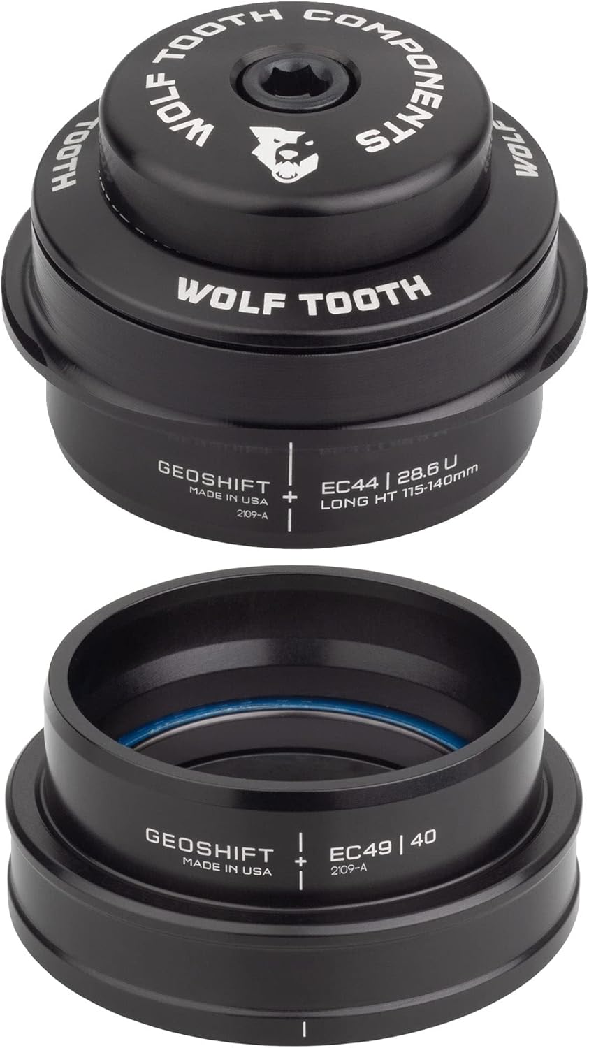 Wolf Tooth EC44 Upper ZS56 GeoShift unten 2 Grad Performance Angle Headset kurz XL, XL