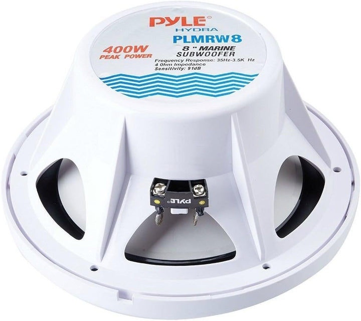 PYLE PLMRW8 Meer SUBWOOFER Wasser RESISTENT 8" 20,00 cm 200 MM Weiss FUR Boot FLOS ODER SWIMMINGPOOL