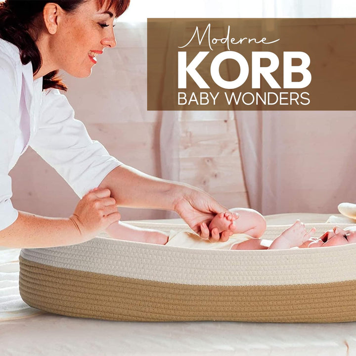 Baby Wonders® Babynest Mit Tragegriff, Baby Korb, Baby Erstausstattung Neugeborene, Wickeltisch Klap