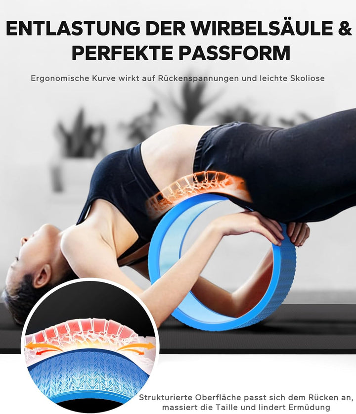 HAPBEAR Yoga Rad Set – 30 cm PP Kern für Wirbelsäulen-Alignment, Rückenschmerzen lindern & Core-Stär