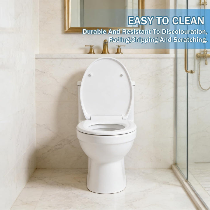 Toilettendeckel mit Absenkautomatik,WC Sitz Quick Release Funktion und Softclose-Einfache Montage Kl