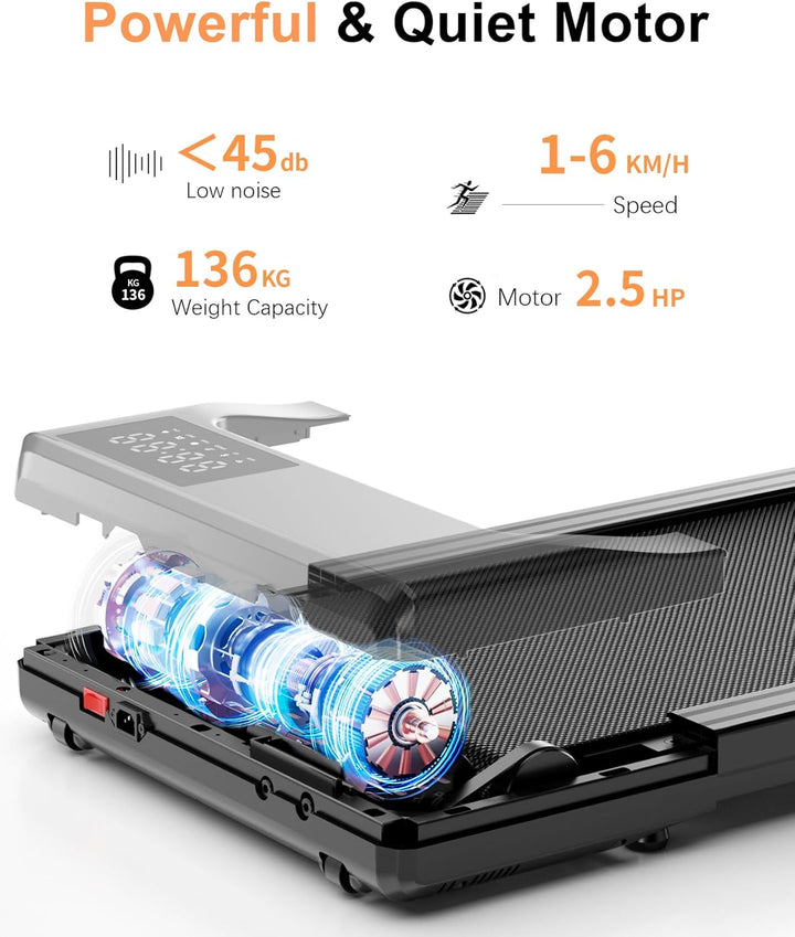 Superun Walking Pad mit Steigung 6%, Laufband für Zuhause mit App max 6km/h und 12km/h Version, Schr