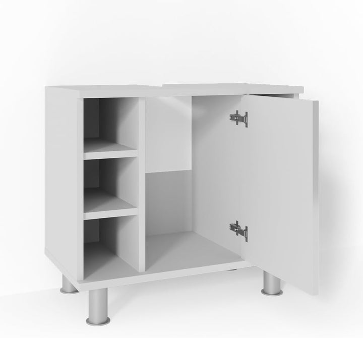 Vicco Waschbeckenunterschrank Fynn, Weiss Hochglanz, 60 x 54 cm Weiss Hochglanz 60 x 54 cm, Weiss Ho