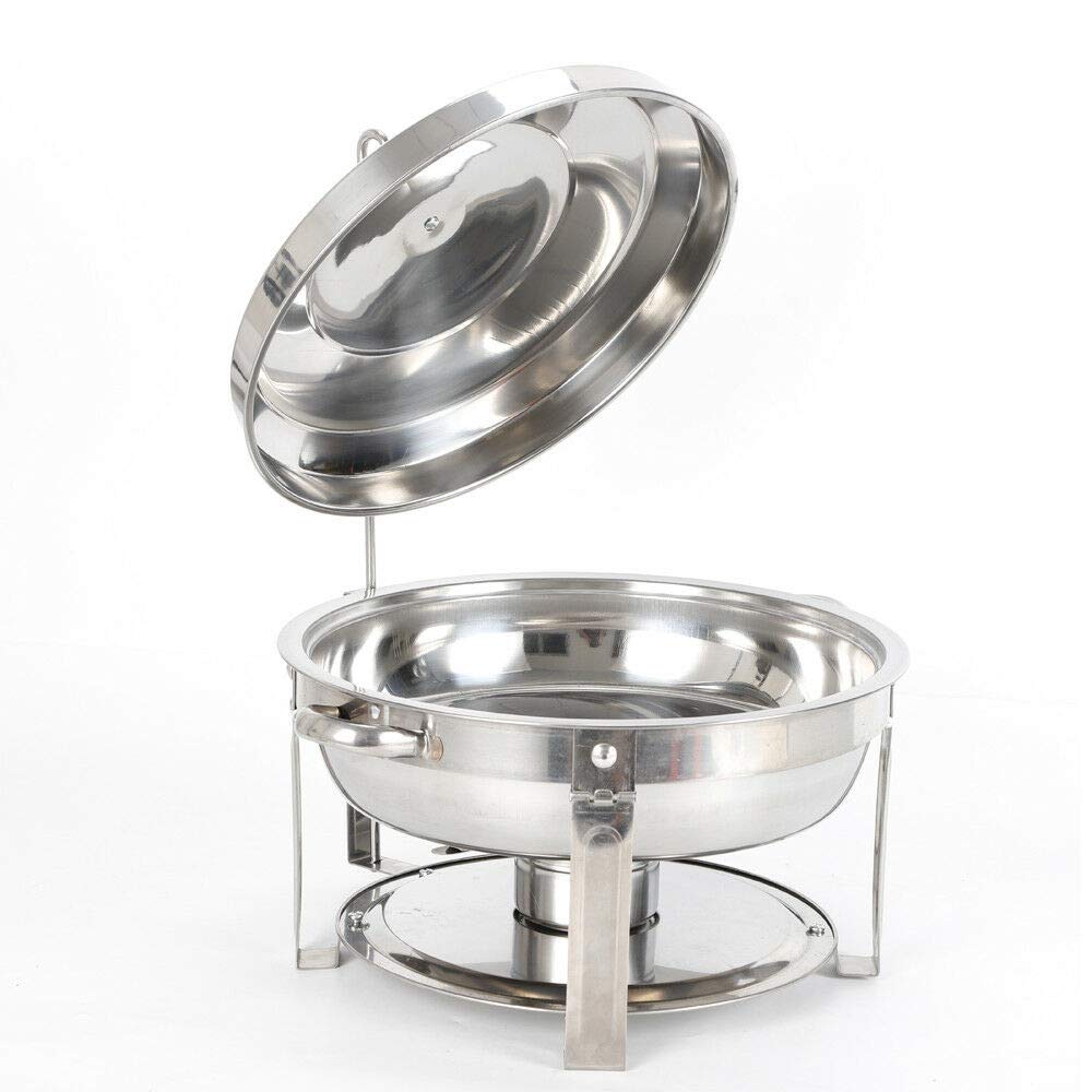 7.5L Runder Chafing Dish Standfuss Durchmesser 360 mm Edelstahl Speisenwärmer Suppen Chafing Dish