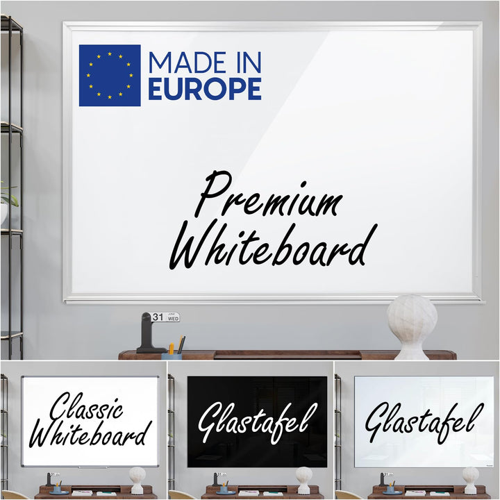 VISCOM Premium Design Whiteboard Speziallackiert - 45 x 60 cm - Beschichtete Magnetwand mit Aluminiu