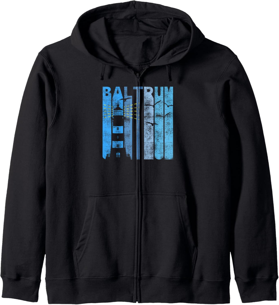 Retro Baltrum Ostfriesische Insel Nordsee Küste Kapuzenjacke