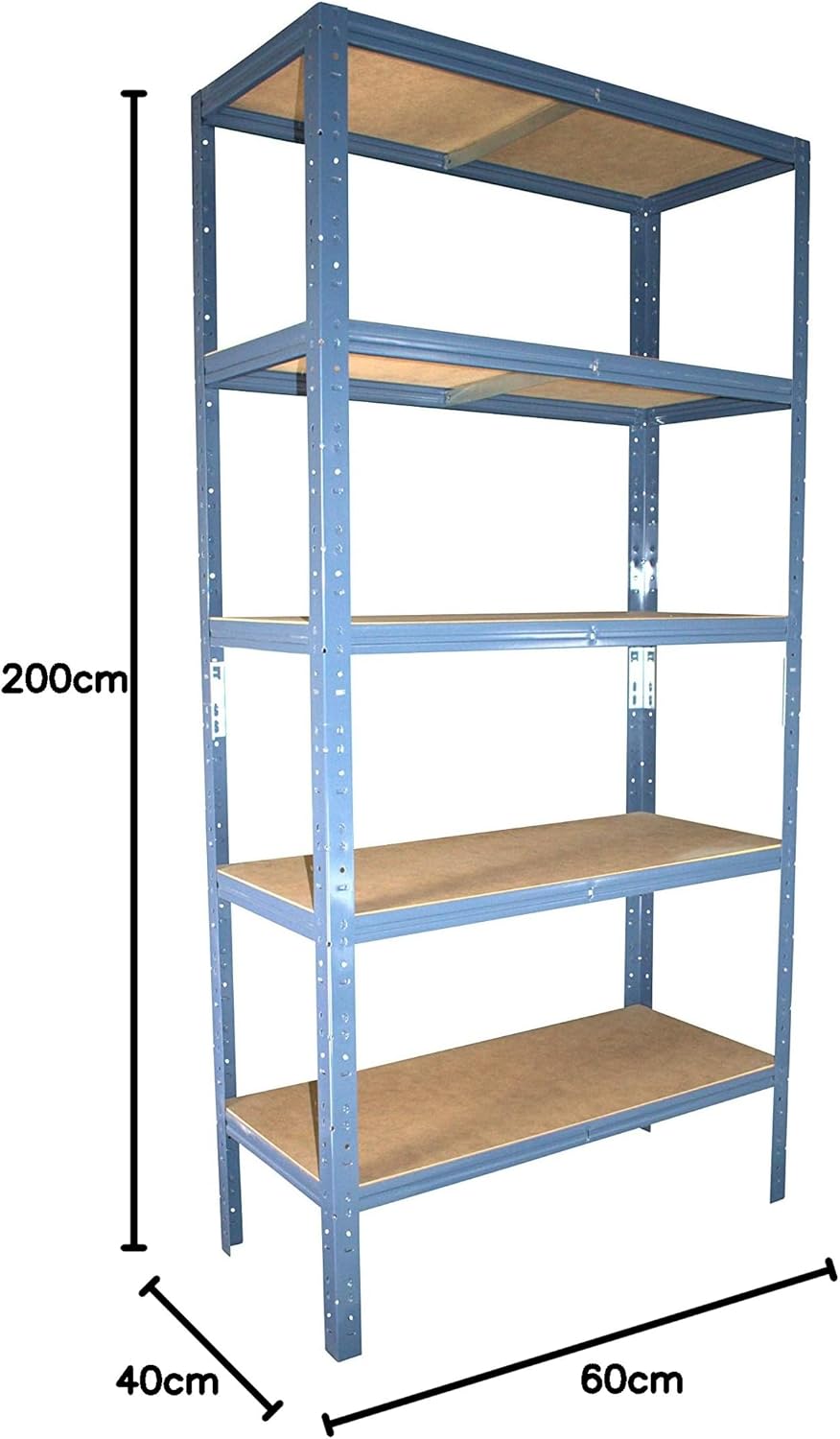 shelfplaza® 200x60x40cm Home Schwerlastregal blau/Metallregal mit 5 Böden/Kellerregal Metall, Garage