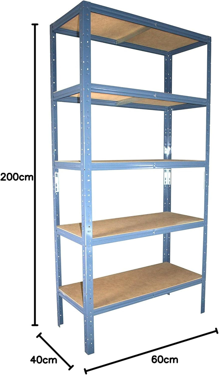 shelfplaza® 200x60x40cm Home Schwerlastregal blau/Metallregal mit 5 Böden/Kellerregal Metall, Garage