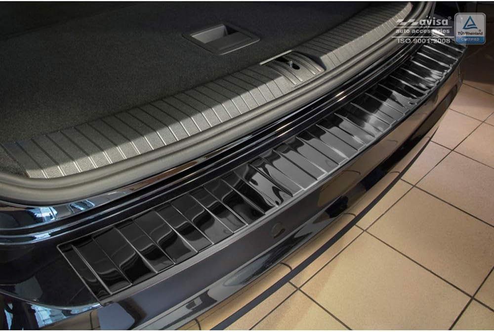 Spiegelschwarz Edelstahl Heckstossstangenschutz kompatibel mit Volkswagen Touran III 2015- inkl. R-L