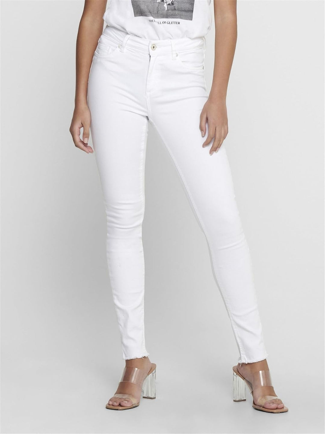 ONLY Female Skinny Jeans ONLBLUSH Mittlere Taille Skinny Fit Jeans XS / 30L White 2, XS / 30L White