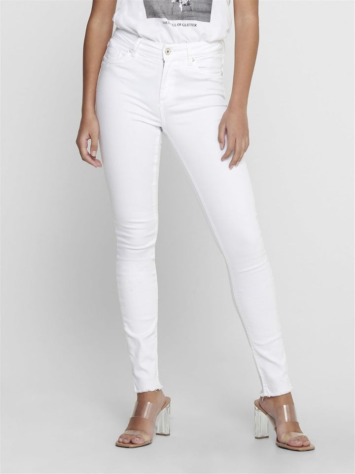 ONLY Female Skinny Jeans ONLBLUSH Mittlere Taille Skinny Fit Jeans XS / 30L White 2, XS / 30L White