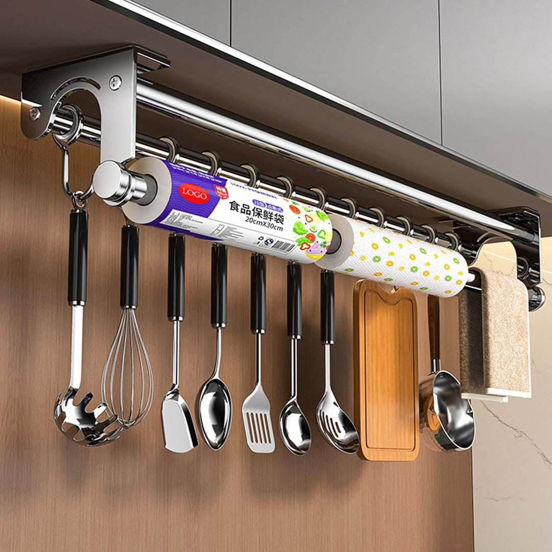 platzsparende Küchenutensilien Rack mit Haken, Küche Aufbewahrungsregal für Utensilien Spatel Löffel