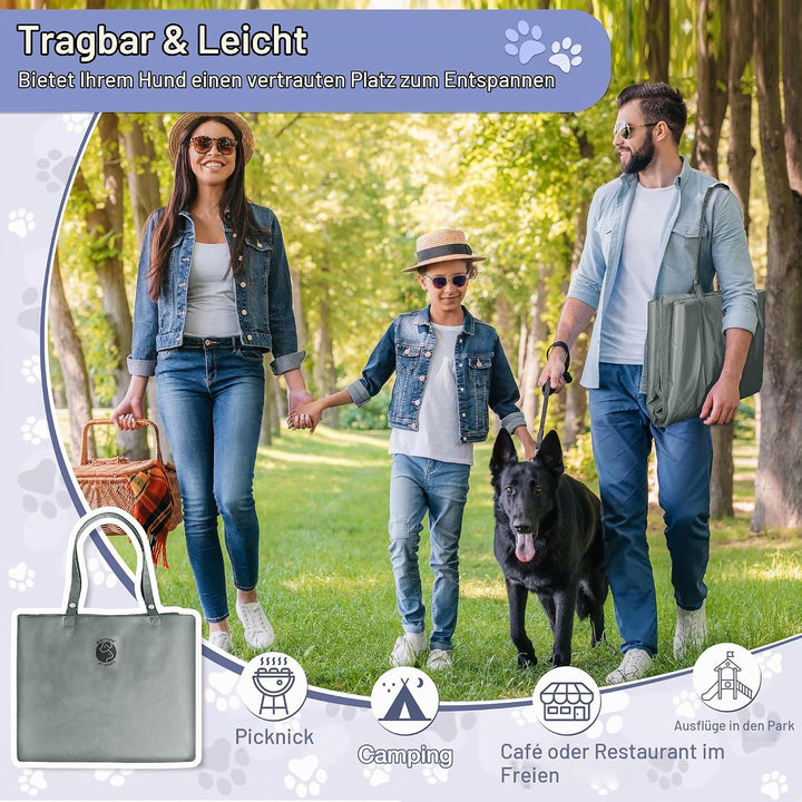 Pawsse Wasserdicht Hundedecke für Unterwegs 127 x 70cm, Outdoor Hundematte Waschbar Hundekissen zum