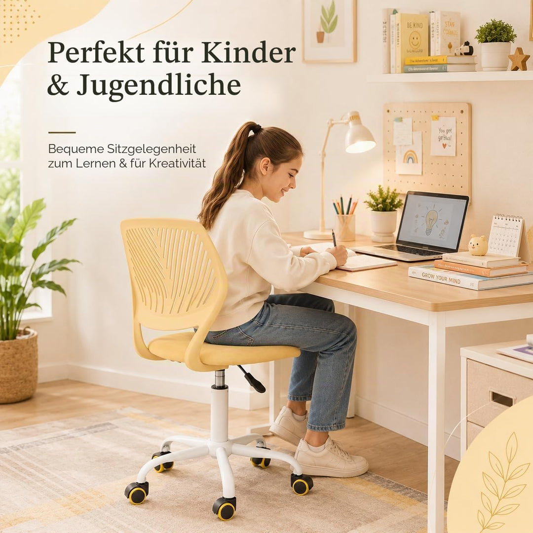Homy Casa Schreibtischstuhl, verstellbarer Drehstuhl, Bürostuhl, Stoffsitz, ergonomischer Arbeitsstu