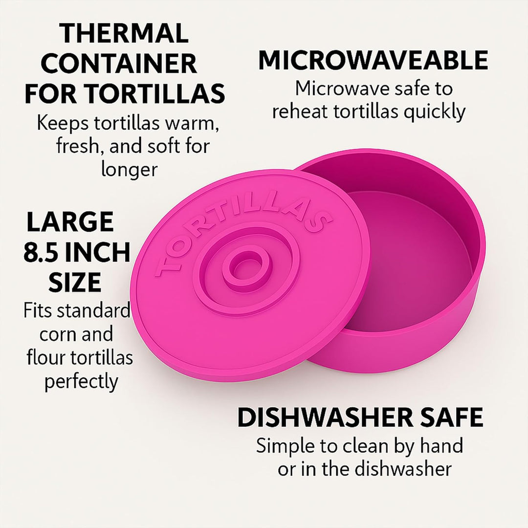 A TODA LECHE Tortilla Warmer - Mexikanischer Tortillero zum Warmhalten Tortilla - Quesadillas - Mexi