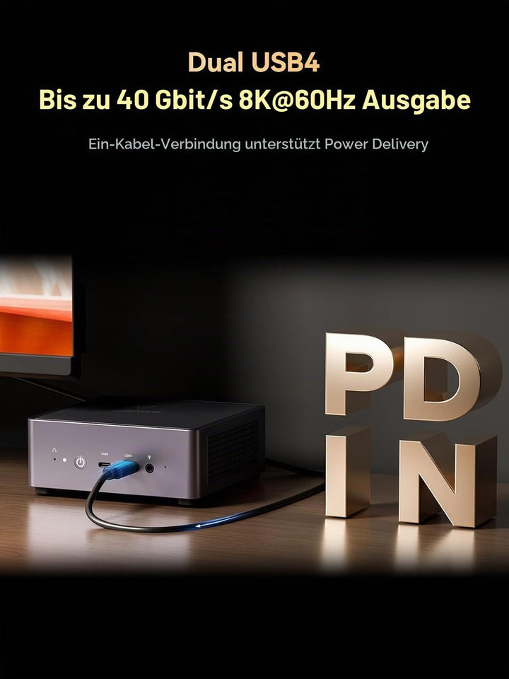 MINIS FORUM UM790 Pro Mini PC, AMD Ryzen 9 7940HS Prozessor (8C/16T, bis zu 5,2 GHz), AMD Radeon 780