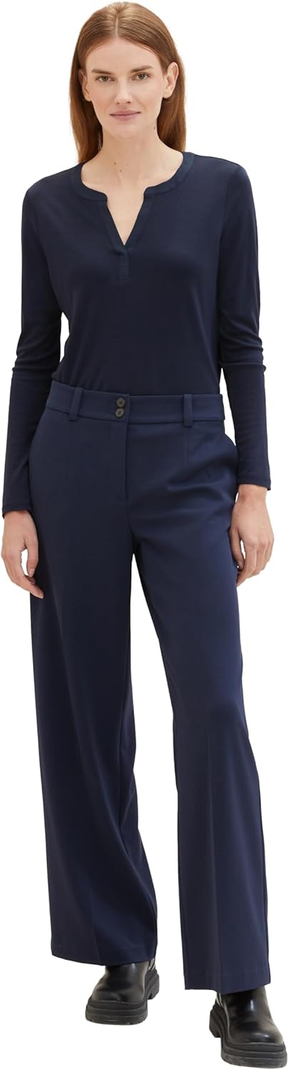 TOM TAILOR Damen Longsleeve T-Shirt L 10668 - Sky Captain Blue, L 10668 - Sky Captain Blue