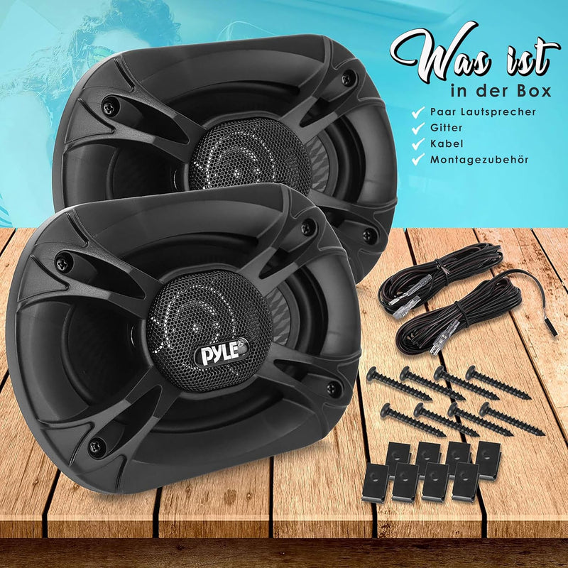 Pyle 4-Wege Universal Auto Lautsprecher - 500W 6x9 Quadraxial, Hochleistungs Audio, PL61984BK (Paar)