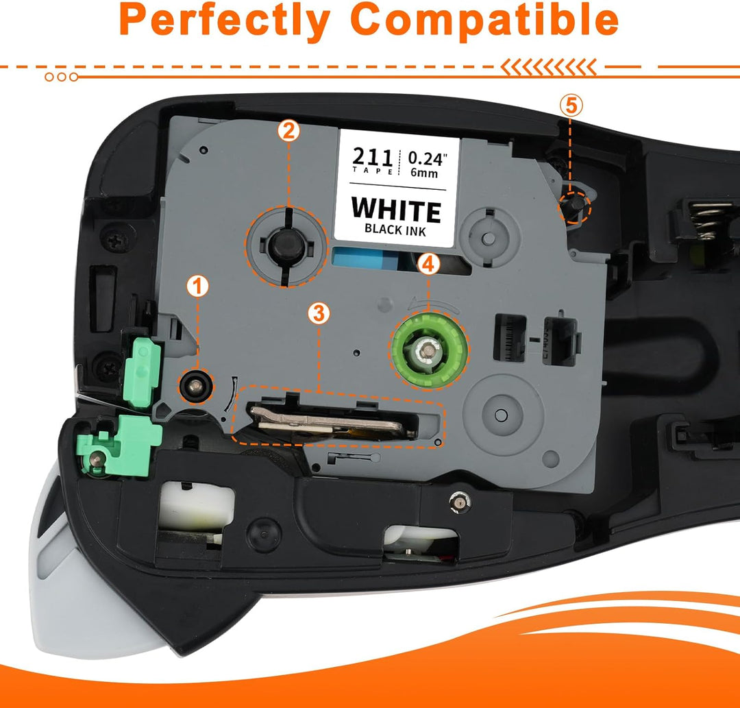 Labelwell kompatible für Brother P-touch Bänder TZe-211 TZe-111 TZe-411 TZe-511 TZe-611 TZe-711 Schr