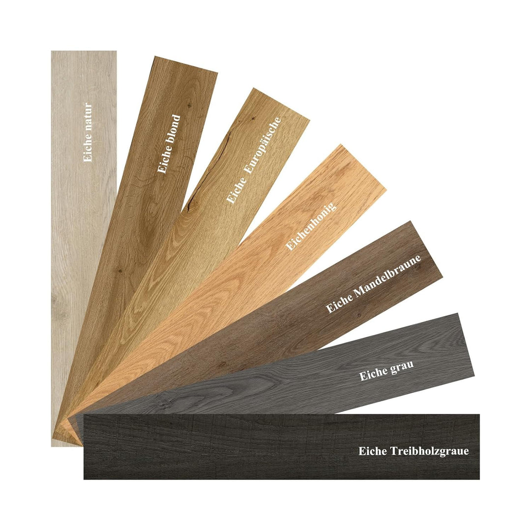 Mysflosy Vinylboden Selbstklebend, PVC Bodenbelag holzoptik wasserdicht, Natürliche Eichenfarbe 15,2